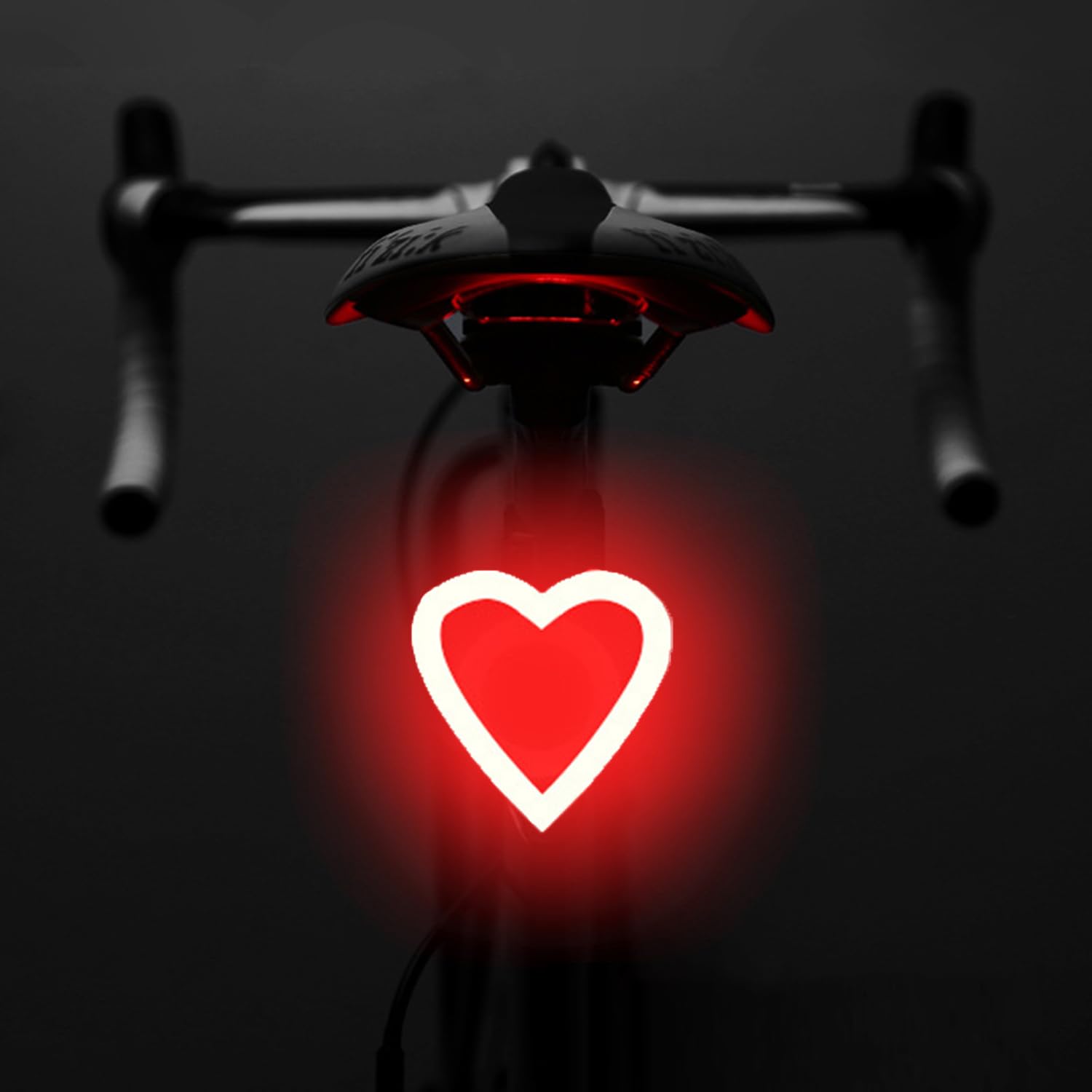 Photo 1 of AaiLucky Bike Tail Light Rechargeable LED Bicycle Rear Light for Night Riding, Girls Bright Heart Shaped Bike Taillight, Cycling Warning Tail Light for Adults Kids Women, 5 Modes