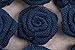 Burlap Rosette Embellishments for Weddings,RiscaWin Christmas Decorations Hair Accessories, Scrapbooking or Crafts - 9 Roses Per Pack(Navy)