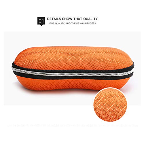 Sunglasses Eyeglasses Zipper Hard Case Protective Box Peanut Portable Travel Eyes Glasses Bag (Orange) - Thumbnail 3