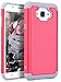 LK Drop Protection and Shock Absorption Hybrid Dual Layer Armor Defender Protective Case Cover for Samsung Galaxy J7 - HY Series - Rose Pink