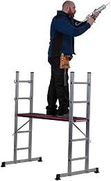 Werner 5 in 1 Combination Ladder with Platform - Stepladder Extension Stairwell view 4