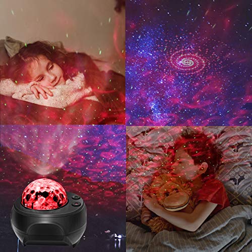 Star Light Projector Galaxy Projector BUBUSAN Skylight Light for Bedroom Ceiling,LED Starry NightLight Moving Ocean Wave Lamp with Remote, Bluetooth Music Speaker for Kids and Adults.