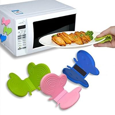 gangnumsky-2Pcs/lot Silicone Cool Tool Surface Protectors Butterfly Shaped Magnet Taking Plate Clamp Clip Protecting Heat Insulation Oven