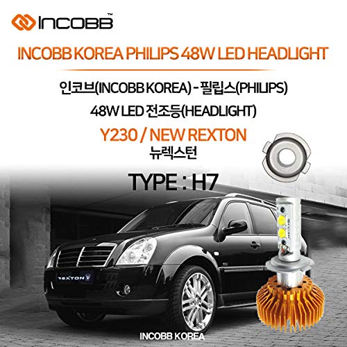 INCOBB KOREA PHILIPS SSANGYONG Y230/NEW REXTON 48W LED HEADLIGHT H7