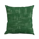 Cushion Cover JUNKE Solid Color Linen Throw Pillow Case (45cmX45cm, Green)