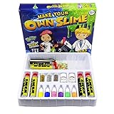 ooey gooey Slime Kit - Slime Making Supplies - DIY Slime Kit for Kids - Make Clear Slime, Glitter Slime, Glow in the Dark Slime, Neon colors - Fun Chemistry Science Lab for Both Boys and Girls