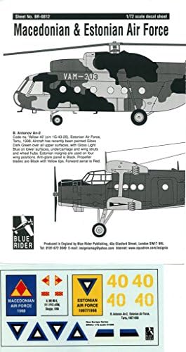 Blue Rider Decals 1:72 Macedonian &amp; Estonian Air Force An-2 #BR812