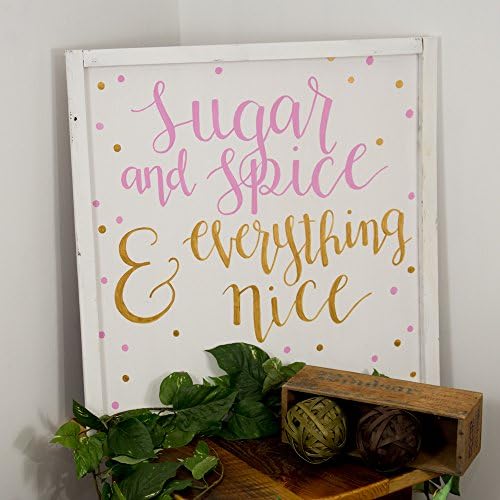 Sugar and spice nursery wall art Girl nursery Baby girl nursery Nursery decor Baby shower gift Pregnancy reveal Gender reveal Pink Nursery