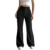MakeMeChic Women's Wide Leg Pants High Waist Bell Bottom Business Casual Work Trousers