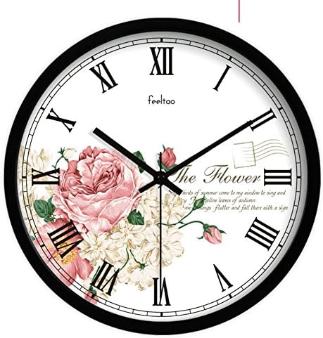 YYL Minimalist Art Clock Table,European-style Retro Clock,Bedroom Ultra Silent Wall Clock-K 14inch