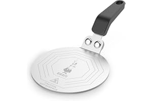 Bialetti Stainless Steel Plate, Heat Diffuser Cooking Induction Adapter, Steel, 6 pints