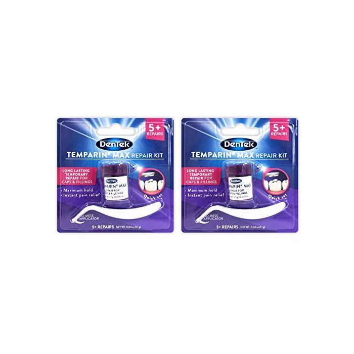 DenTek Temparin Max Lost Filling and Loose Cap Repair Kit | One Step Formula | 5+ Repairs | 0.04 Ounces | 2-Pack