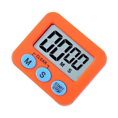 10 Pack Small Mini Digital Kitchen Timer Magnetic Countdown Up Minute Second Timer (10 Orange) - Thumbnail 3