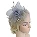 Urban CoCo Women's Vintage Flower Feather Mesh Net Fascinator Hair Clip Hat Party Wedding (Gray)