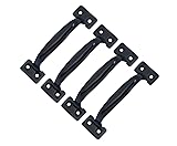 QCAA Garage Door Pull Handle, 6-1/2", Steel, Black