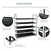 TomCare 2 Pack 5-Tier Shoe Rack Shoe Storage Organizer Shoe Tower Stackable Shelves Non-woven Fabrics Metal Shoe Cabinet Holds 20-25 Pair of Shoes for Doorway Bedroom Closet Entryway Black