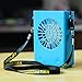 Aromandina Globalstore Personal Necklace Fan, Small USB Fan Portable Desk Battery Operated 3 Speeds for Office Home Table(18650 Battery Included) (Blue)
