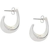Lucky Brand Women's Asymmetrical Hoop Earring, Silver, Unsized