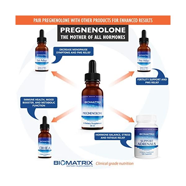 Pregnenolone-30-ml-500-x-24-mg-doses-by-BioMatrix--Supplement-for-Hormone-Balance-Stress-Energy-Adrenal-Fatigue-Brain-and-Memory-Function-Inflammation-Immunity-Liquid-Micronized Pregnenolone (30 Milliliter; 500 x 2.4 Milligram doses), Supplement for Hormone Balance, Stress, Energy, Brain and…