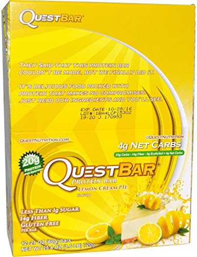 Quest Nutrition, QuestBar, Protein Bar, Lemon Cream Pie, 12 Bars, 2.1 oz (60 g) Each