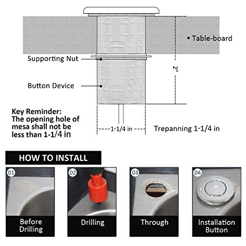 Garbage Disposal Air Switch Kit for SinkTop Waste Disposal with