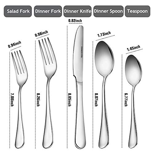 Silverware Set, Blingco 65 PCS Flatware Set, Stainless Steel Cutlery Utensils Service for 12, Kitchen Hotel Restaurant Tableware Set, Icnlude Knife/Fork/Spoon, Mirror Polished, Dishwasher Safe - Thumbnail 3