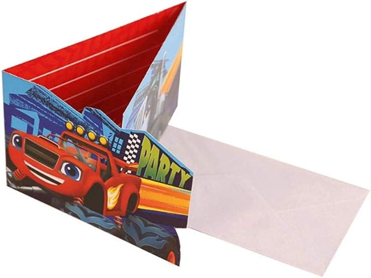 Blaze Et Les Monster Machines Generique Generique - 8 Invitations et enveloppes Blaze et Les Monster Machines