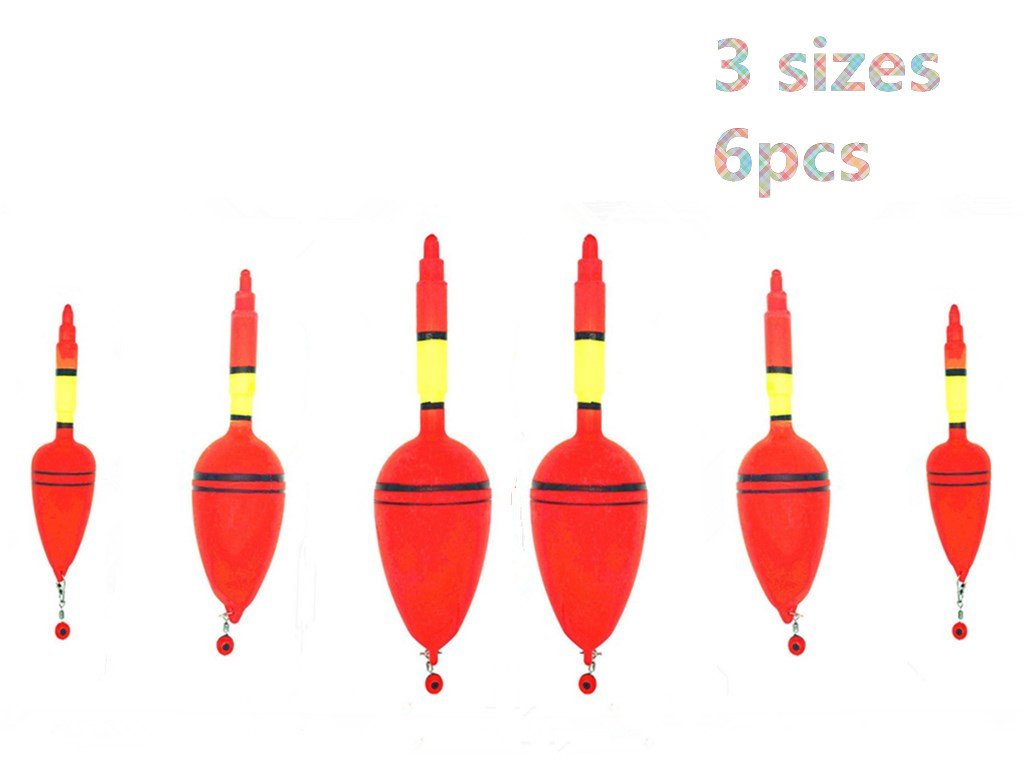 プラスチック釣り用浮き輪 アソートサイズ Bxy5y 6個パック スナップコネクターとゴムストッパー付き Toasis ウキ あなたにおすすめの商品