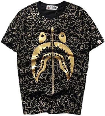 Wupi Fashion Bape Casual Bronzing Pattern Printed Cotton T-Shirt for Men/Women