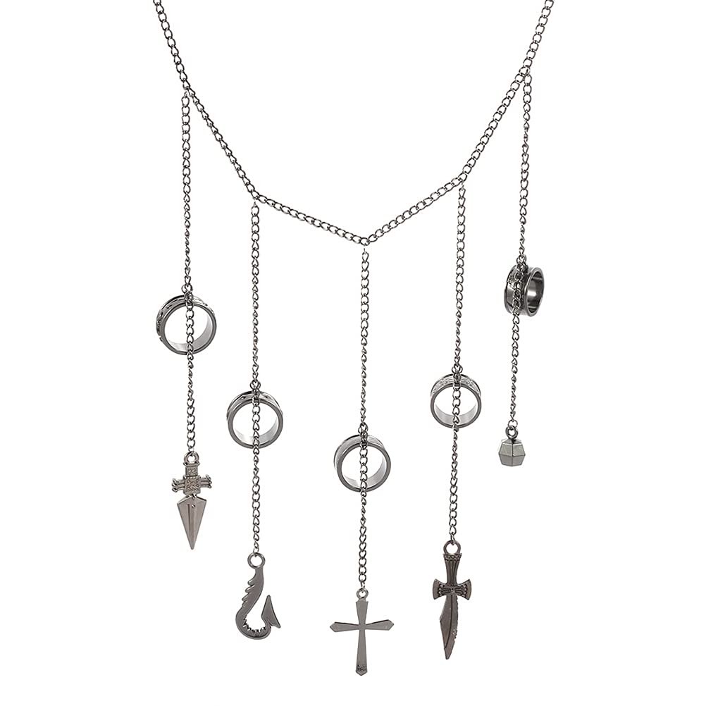 MiaLover Five Finger Chain Hunter Cosplay Bracelets Chain Finger Rings Bracelet Kurapika Chains Anime Hunter Chain for Themed Party or Used as Gifts for Friends Family Partner