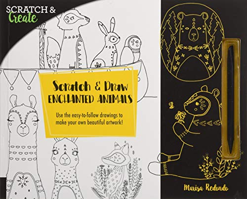 Scratch & Draw Enchanted Animals: Use the easy-to-follow drawings to make your own beautiful artwork! (Scratch & Create) by Marisa Redondo