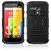 Moto G (1st Gen.) Case, EC Hybrid Kickstand Shock Absorbing Case, High Impact Dual Layer Holster Case with Locking Belt Swivel Clip for Motorola Moto G (1st Generation Only) (Black)