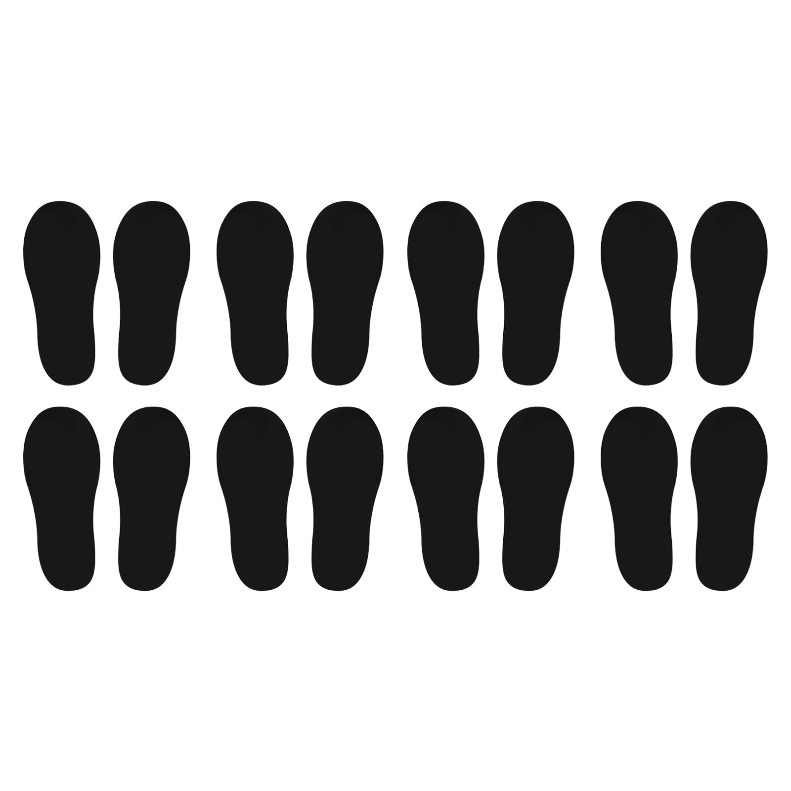 PATIKIL 6x2" Footprint Sticker, 8 Pairs PVC Small Shoes Floor Decal Sign for Class Decor Stair Guide, Black