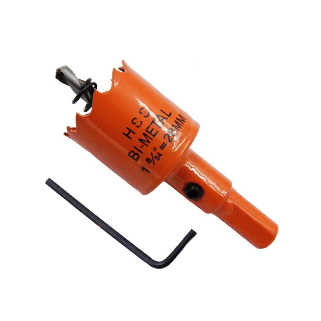 Hole Saw 28mm LAIWEI Hole Cutter, with 1 Drill and 1 Hex Key for Drilling Wood, PVC, etc., Drilling Tools 1-1/8 inch