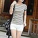 AsherFashion Women's Striped Short Sleeve Casual T-shirt Blouse 2 Colors
