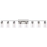 DIDUIO 8 Light Bathroom Vanity Light Brushed Nickel Bathroom Light Fixtures 8-Light Vanity Lights for Bathrrom Lights Fixture