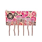 Makeup Rose Flower Brushes Set Unique Professional Kabuki Oval Make up Brush Real Techniques Brushes Foundation Blending Eyeliner Face Powder Contour Cream Cosmetic Kit BESTLAND (Rose Gold)