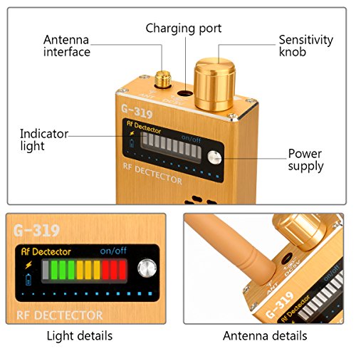 Eilimy Anti-spy Wireless RF Signal Detector Set [Upgrade Enhanced] Bug GPS Camera Signal Detector， for Detecting Hidden Camera GPS Tracker Wireless Signal Detector（Ultra-high Sensitivity