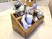 SplashSoup Small Multifunctional Bamboo Organizer | Desk Caddy | Home Office Accessory Tray | School Art Supply Holder | Pen Pencil Brush Compartment | Kitchen Bathroom Countertop Storage