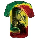Bob Marley Men's Rasta Smoke Tie Dye T-shirt XX-Large Tie-Dye