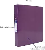 Oxford Premium A4 Ring Binder Purple 25mm 40mm Spine Laminated view 2