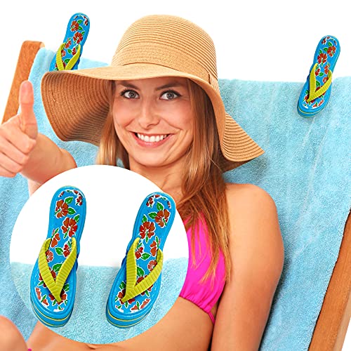 PERFORMORE Flip Flop Beach Towel Clips, Set of 2, Portable Towel Holder