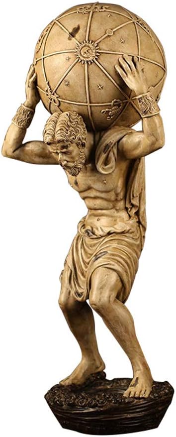 Amazon.co.jp SDBRKYH ギリシャ神の彫刻 アトラス彫刻像 アトラスが世界を支えるギリシャ像の置物 樹脂製 H60cm