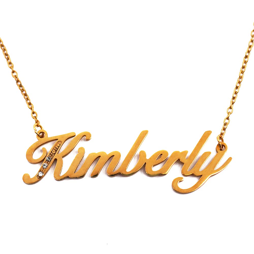 Name Necklace Kimberly - Gold Tone - Custom Name Necklace - Personalised Jewellery for Ladies- Customised Jewellery for Girls- Custom Pendant Kimberly