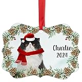Chocolate White Persian Cat Christmas Ornament 2024