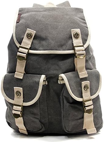 Ahmik Military Canvas Vintage Casual Drawstring Backpack 8001 (Grey)