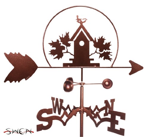 Hand Made BIRDHOUSE BIRD HOUSE FLAT POST Mount Weathervane ~NEW~