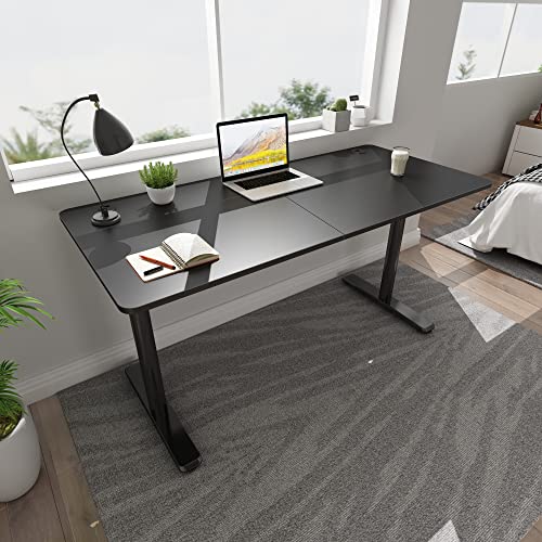 EUREKA ERGONOMIC 60 Inch Manual Height Adjustable Computer Gaming Desk