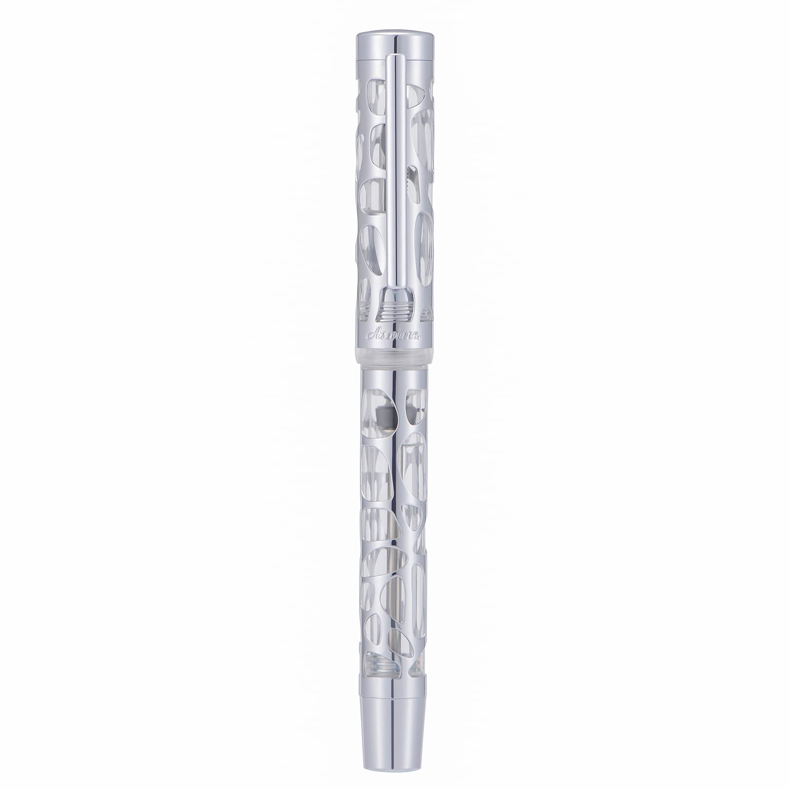 Asvine V169 Extra Fine Point Fountain Pen Waterdrop Skeleton Transparent Clear Acrylic Pen Case Set