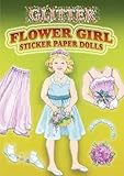 Glitter Flower Girl Sticker Paper Doll